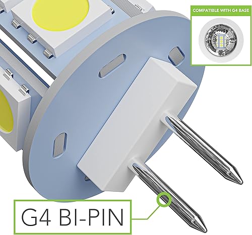 Miniatura 6 de Leisure LED 4 bombillas LED G4 JC con base bi-pines, 18 bombillas LED de 2 W, 12 V CC, 20 W-30 W, T3, bombilla halógena de repuesto para caravana,