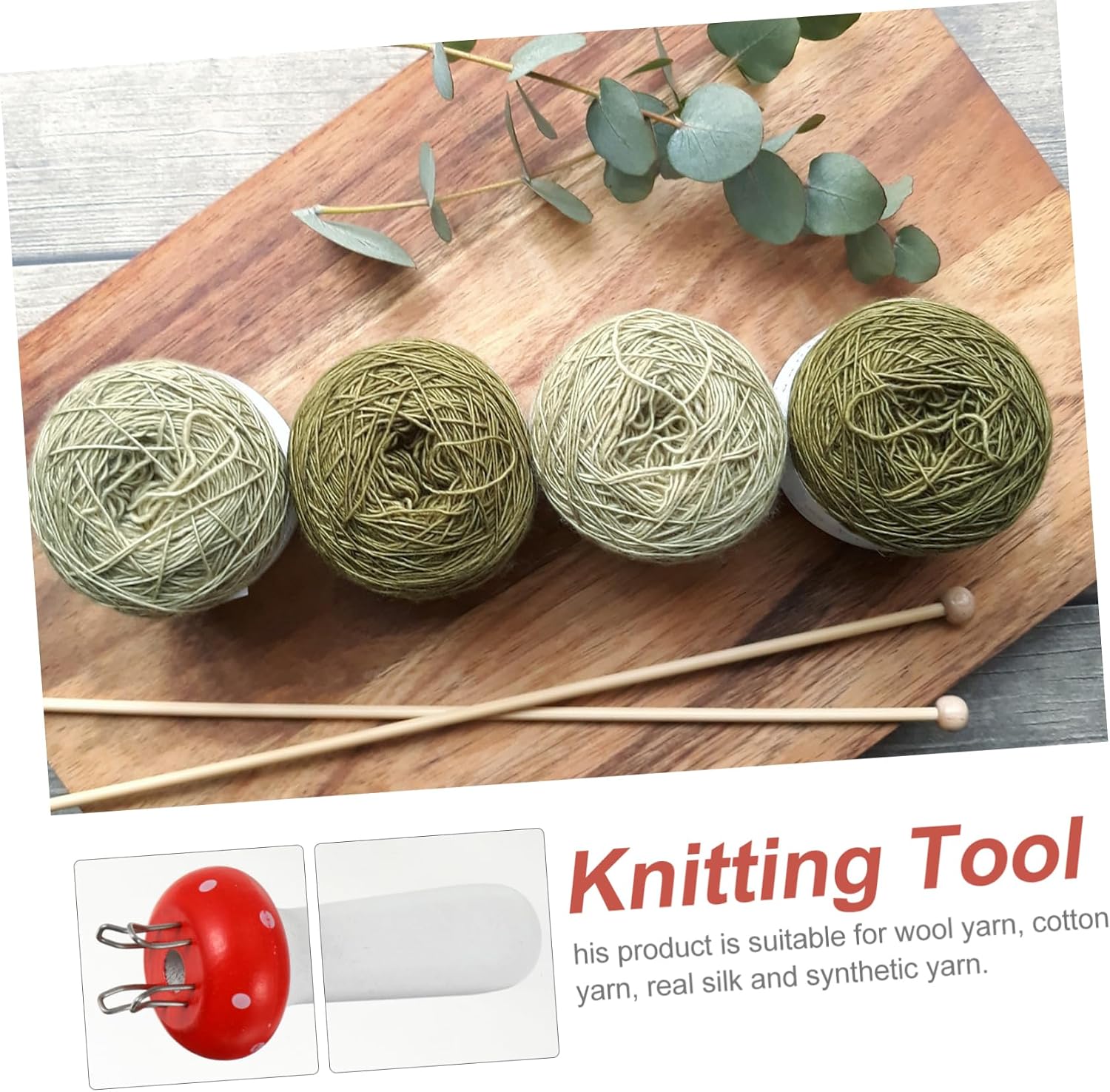 PHENOFICE Mushroom Shaped Knitter Wooden Yarn Braided Knitter for DIY Craft Starter Kit with Handy and Decorative Design