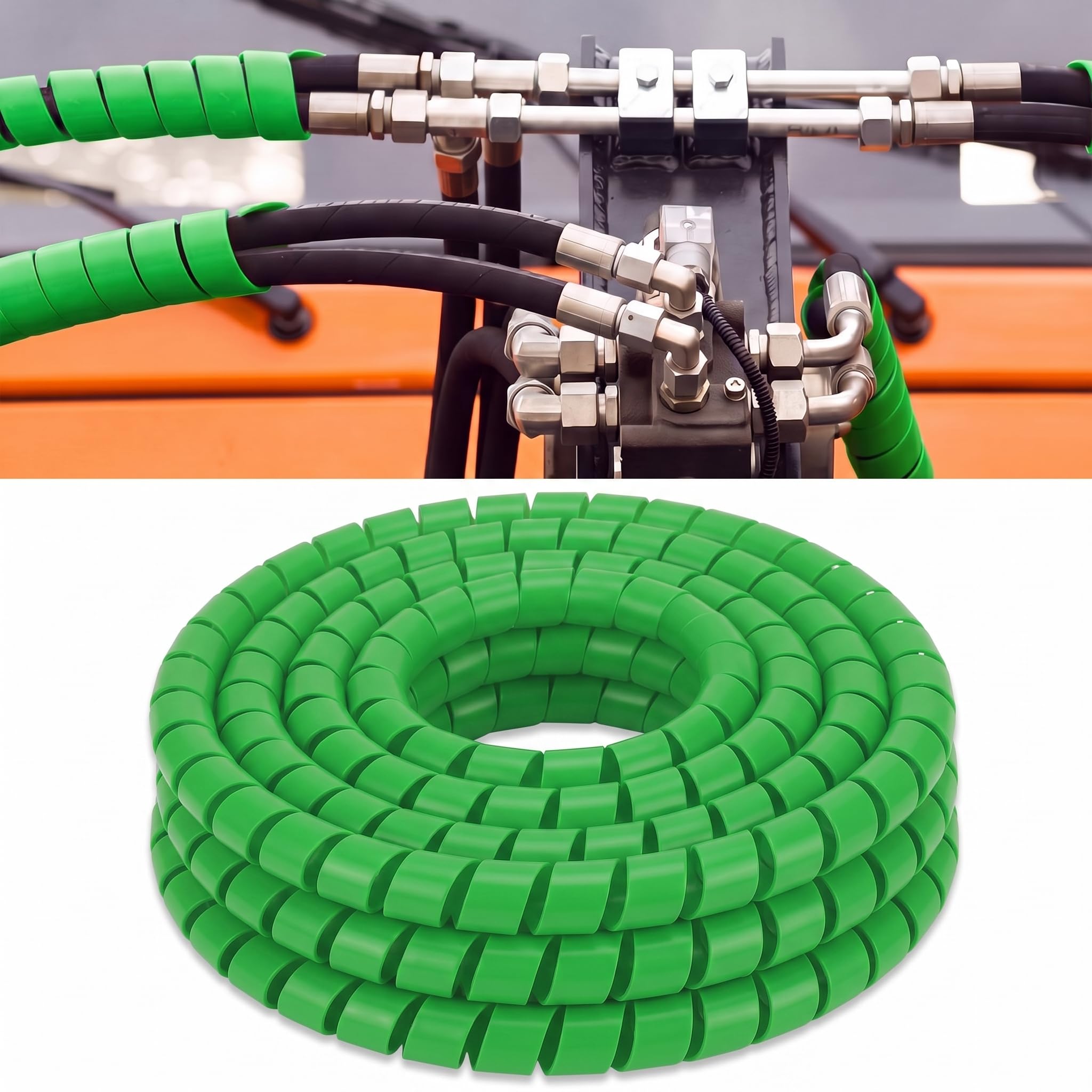 Pangda Gaine de protection en spirale de 7,6 m pour tuyau hydraulique, 2,5 cm, résistante à l'abrasion, pour tuyaux hydrauliques, fils électriques, automobile