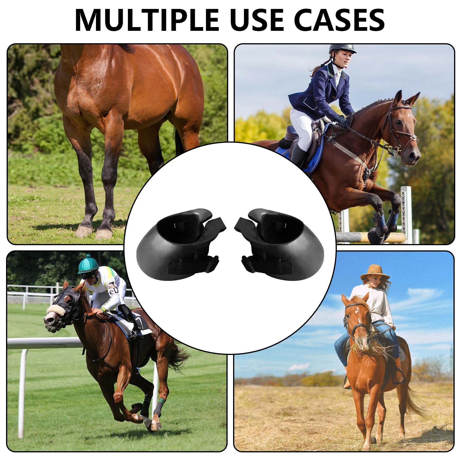 1 Paire Bottes de Sabots de Chevaux, Bottes de Protection des Sabots pour Chevaux, Sabots Caoutchouc pour Sabot Blessés, Conçus pour Protection Antidérapante et Soutien en Cas de Blessure (M)