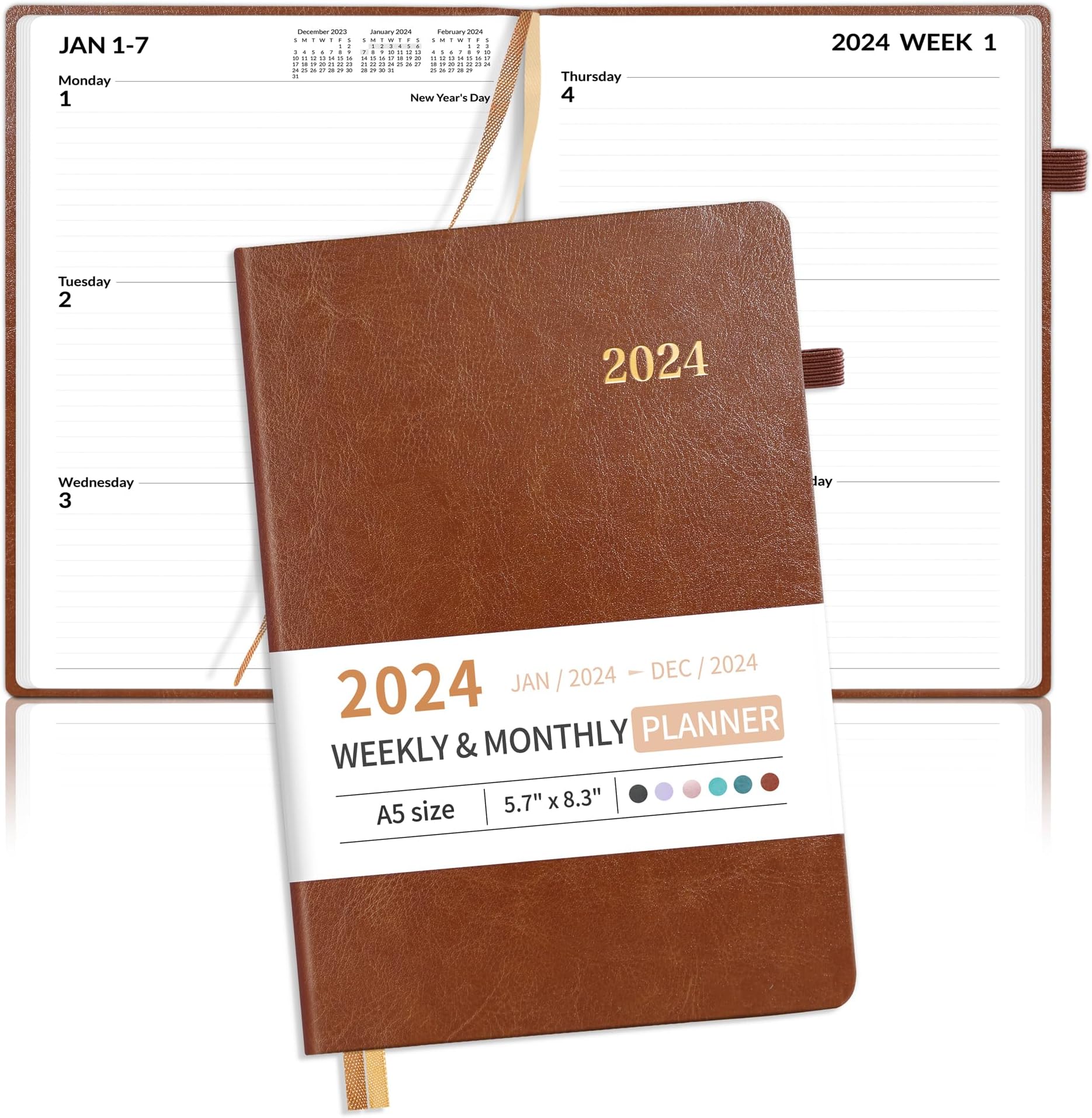 Amazon sunee 2025 weekly monthly hardcover planner 5 5 x 8 3