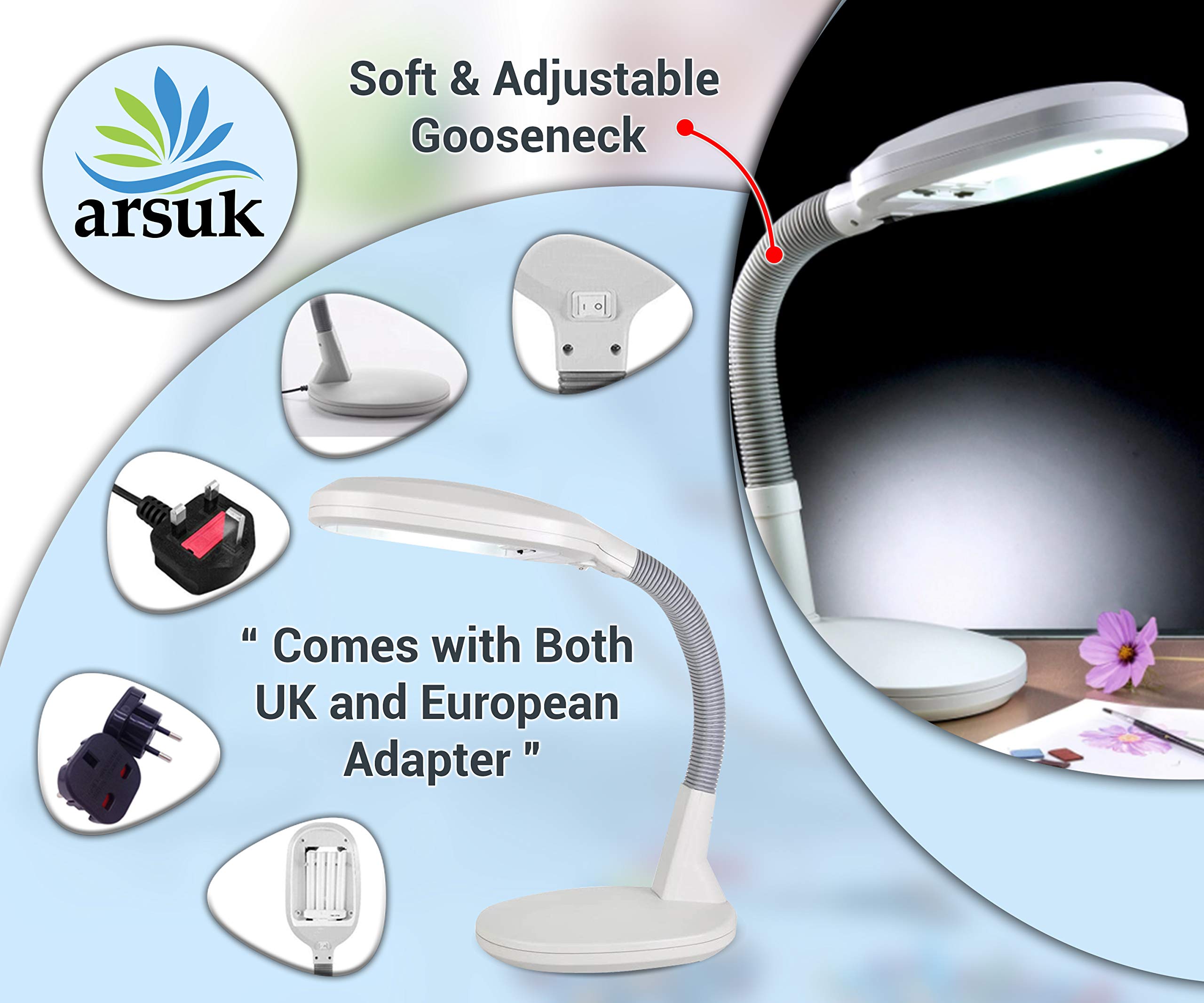 Buy ARSUK Desk Lamp Daylight High Vision Energy Saving 27W Work Reading