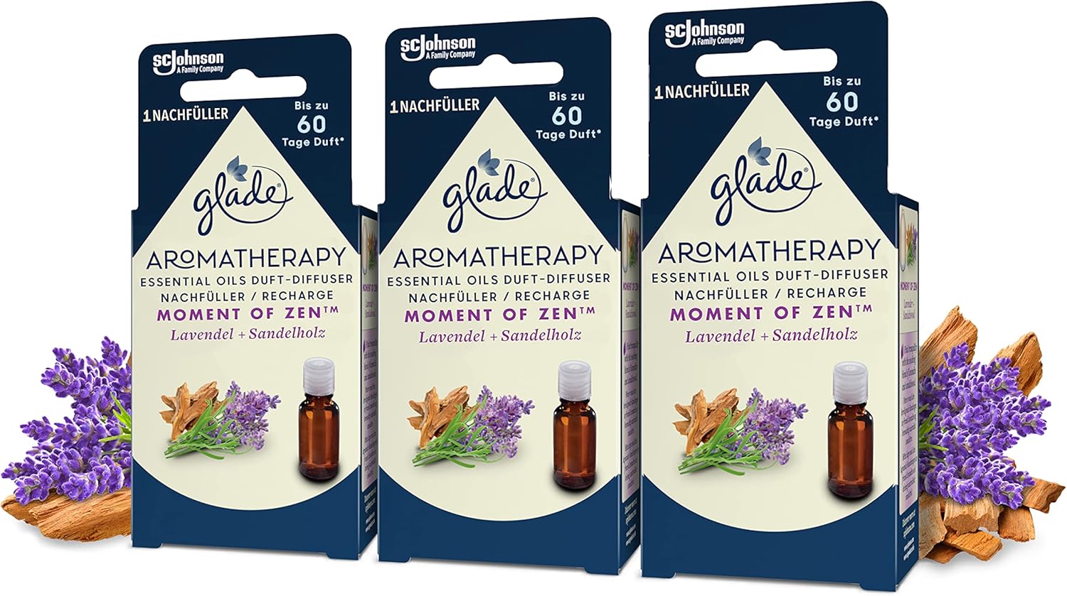 Glade Aromatherapy Essential Oils DuftDiffuser Nachfüller 3er Pack