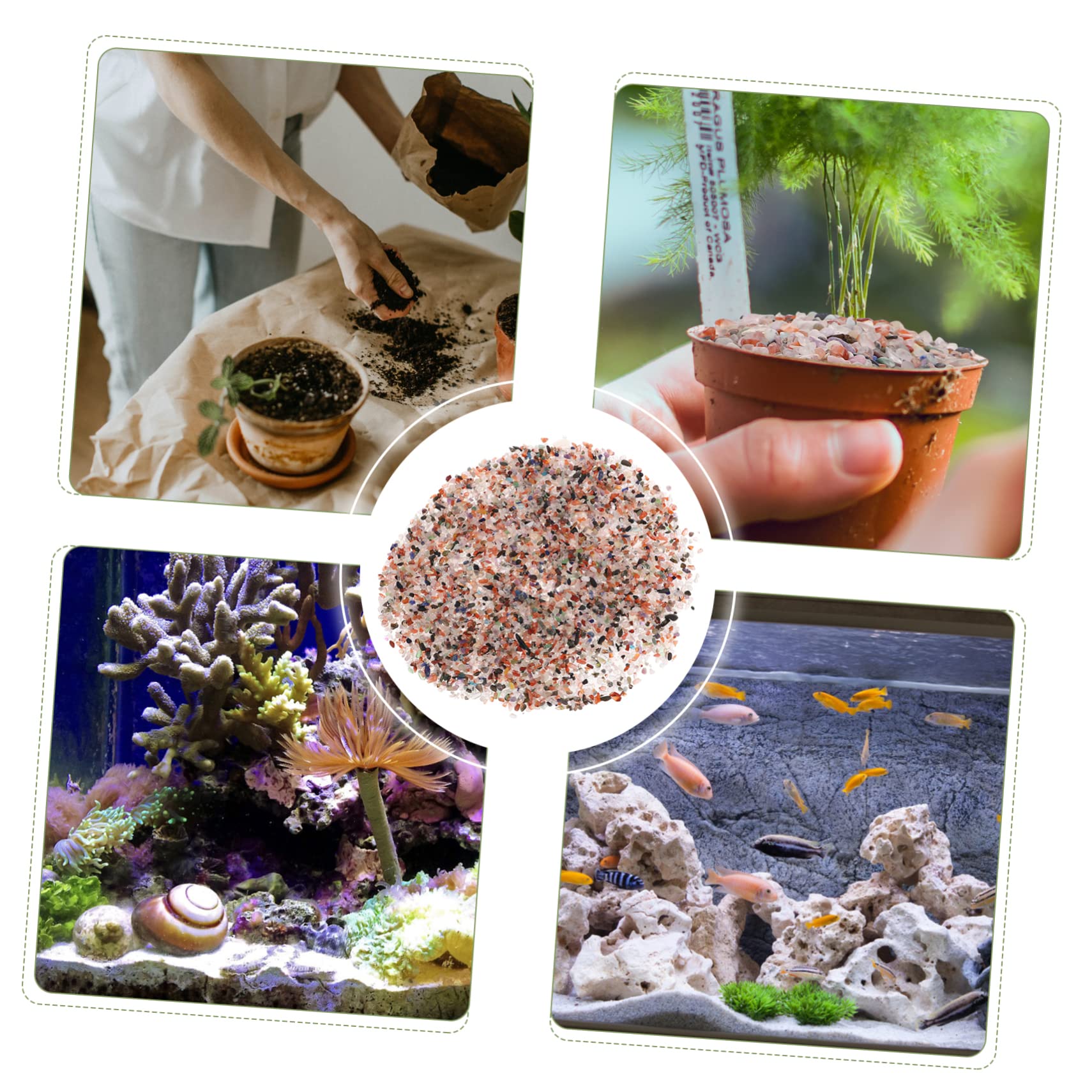 POPETPOP Glow Dark Fish Tank Accessory Aquatic Decorative Stones Crystal Gravel for Tank