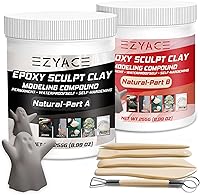 Vista 1 de Arcilla Epoxy, Arcilla Esculpida Mágica Epoxy, Compuesto de Modelado de 2 Partes (A & B) de Arcillas Esculpidas Mágicas Epoxy para Esculpir, Natural