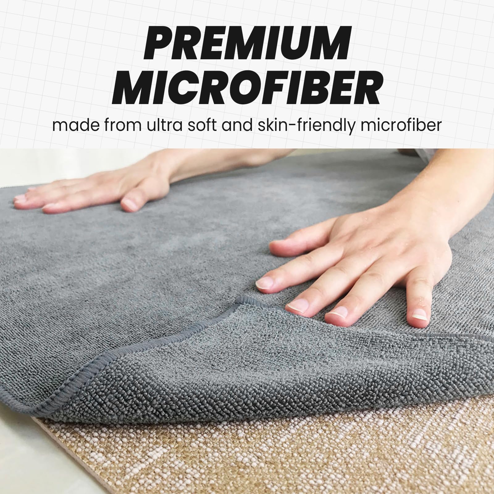 Muka Yoga Mat Towel for Hot Yoga Non-Slip, Pilates Mat Cover Brown Absorbent Soft Gym Sweat Towel 72x24 Inch