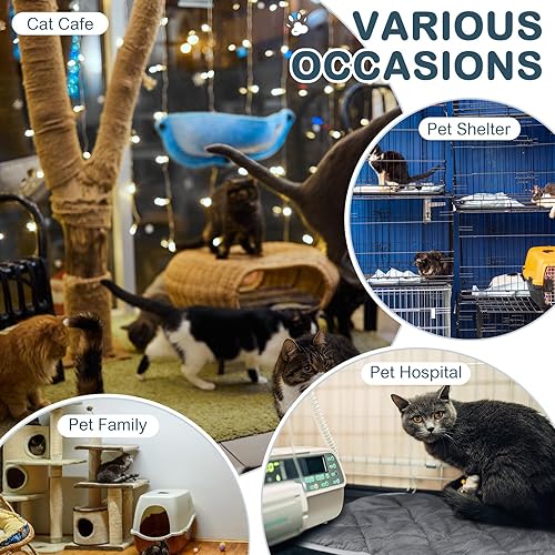 Miniatura 4 de Paquete de 8 tapetes autocalentables para gatos, cama para gatos, extra cálida, térmica, para mascotas, refleja el calor corporal, lavable, para