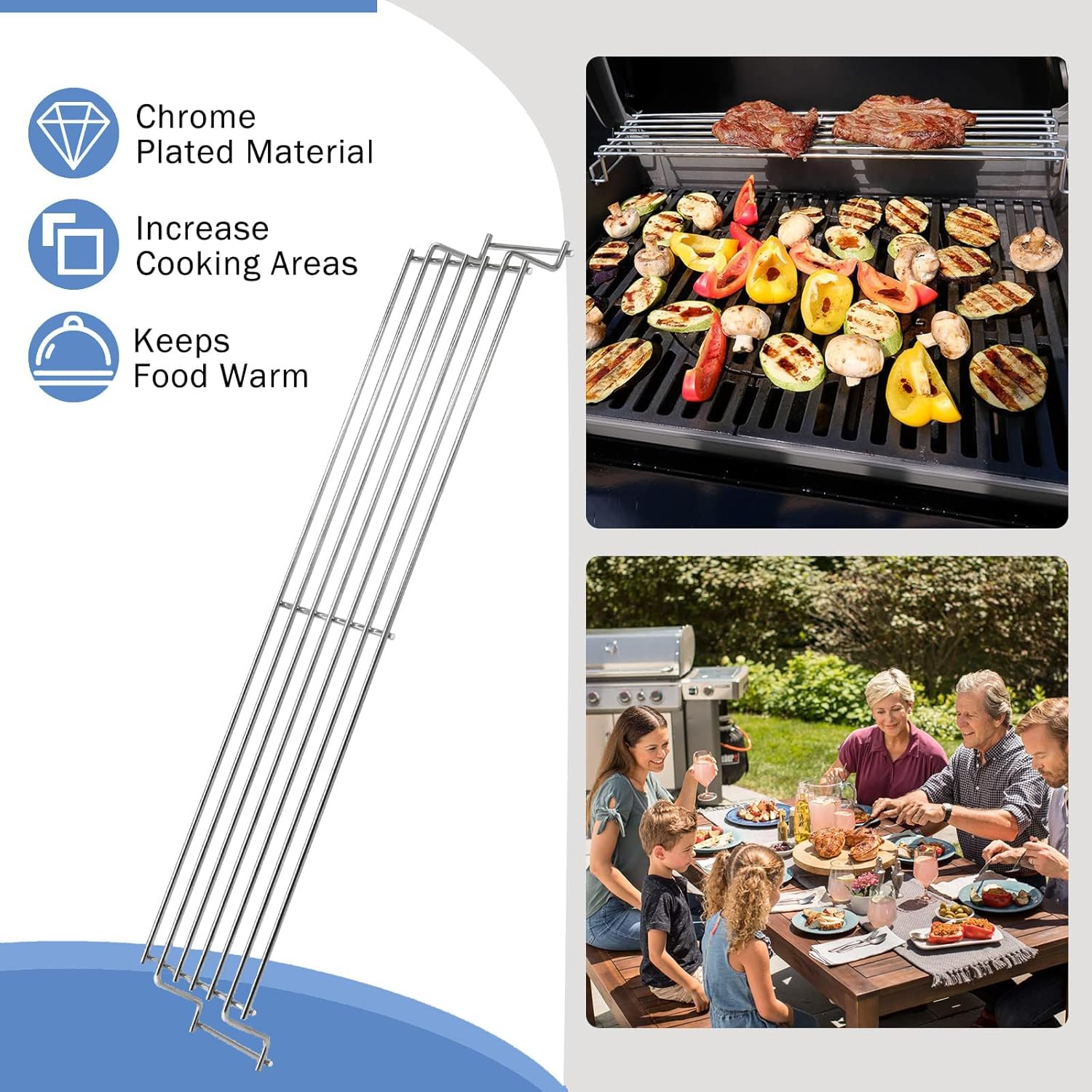 Criditpid Grill Replacement Parts for Weber GS4 Spirit 2 Grill with Front Control, 7635 Flavorizer Bars, 7637 Grates & 69866 Warming Rack for Weber Spirit I/II 200 Series E210 E220 S210 S220 Grills.