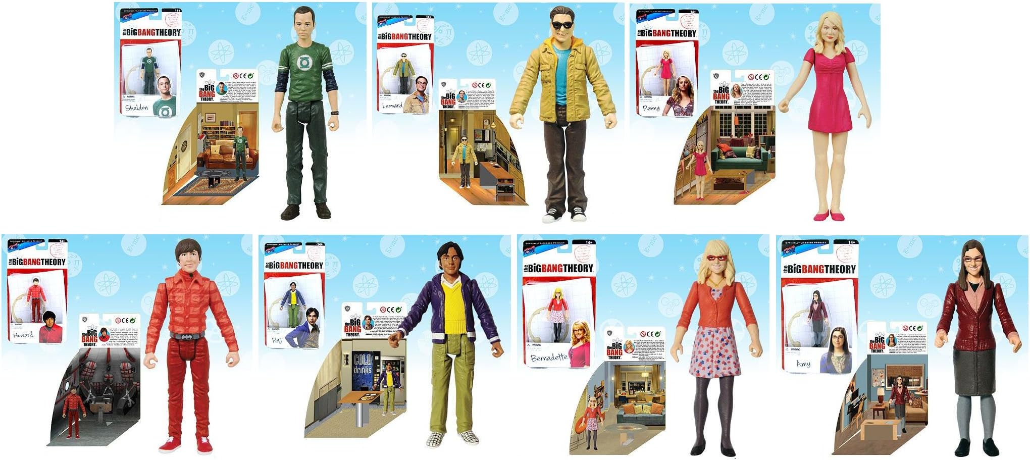 Big Bang Theory 3.75 inch Action Figure Set of 7 Series 1