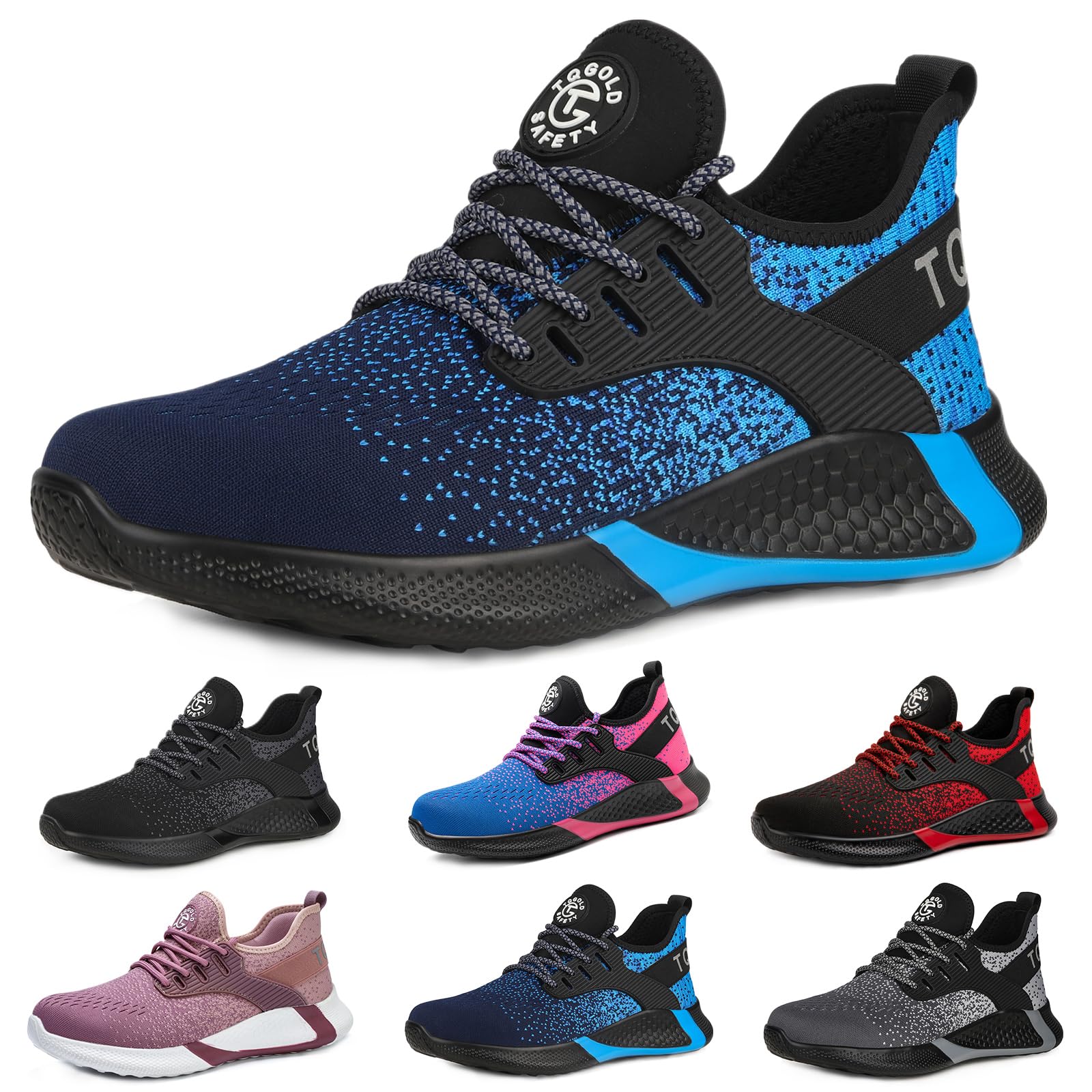 TQGOLD Scarpe Antinfortunistiche Scarpe da Ginnastica Unisex Leggere Antiperforazione Punta in Acciaio Comode Scarpe Sicurezza