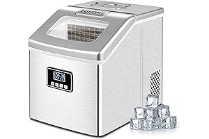 EUHOMY Countertop Ice Maker Machine: Crystal Clear Ice, Speedy Production