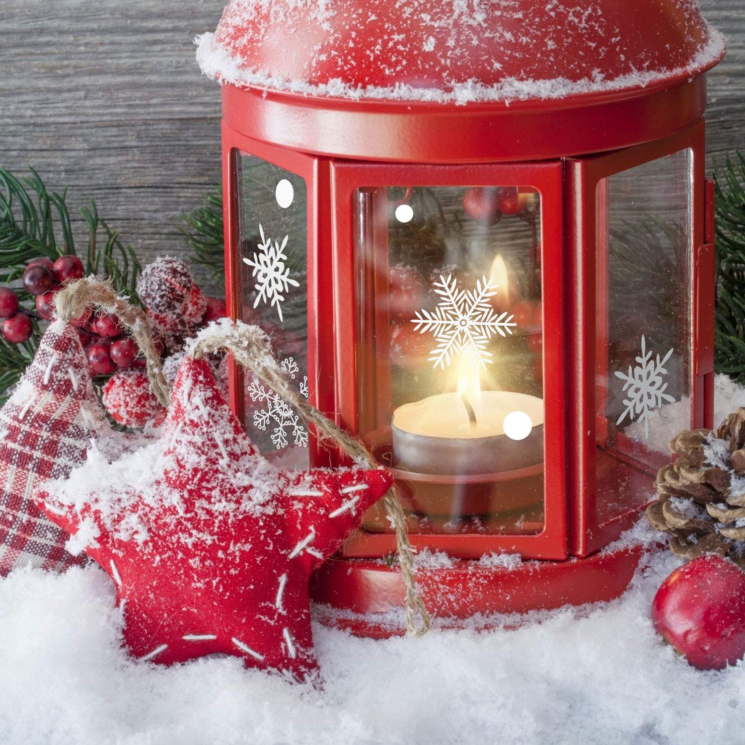 Simpeak 120 stks Sneeuwvlok Venster Stickers, Kerst Stickers Venster Clings Decoraties compatible met Kerst Bevroren Thema Party Nieuwjaar benodigdheden (3 Bladen