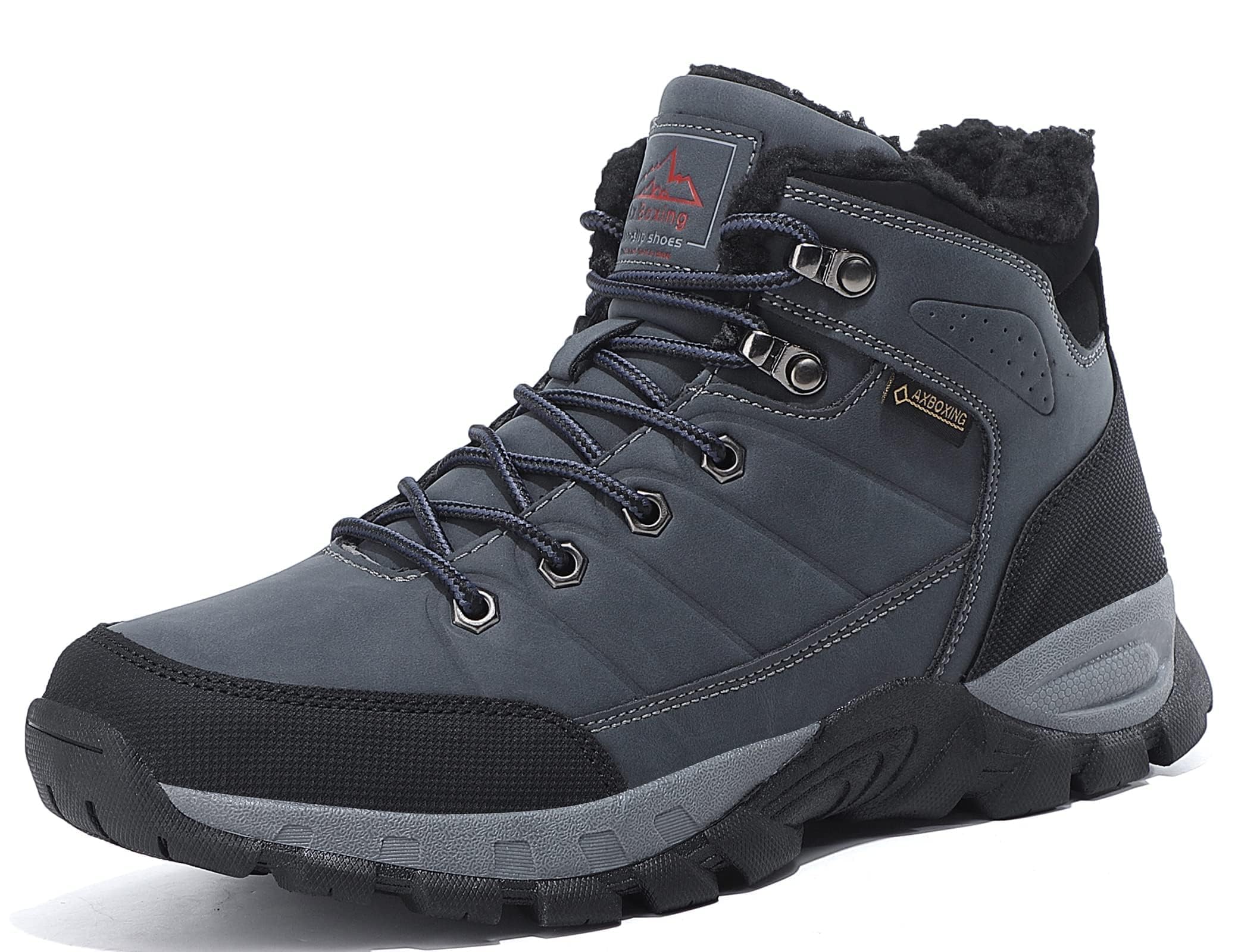 ARRIGO BELLO Stivali da Neve Uomo Scarpe Invernali Foderate di Pelliccia Calda Caviglia Stivali Piatti Sport Escursionismo Boots Taglia 41-46