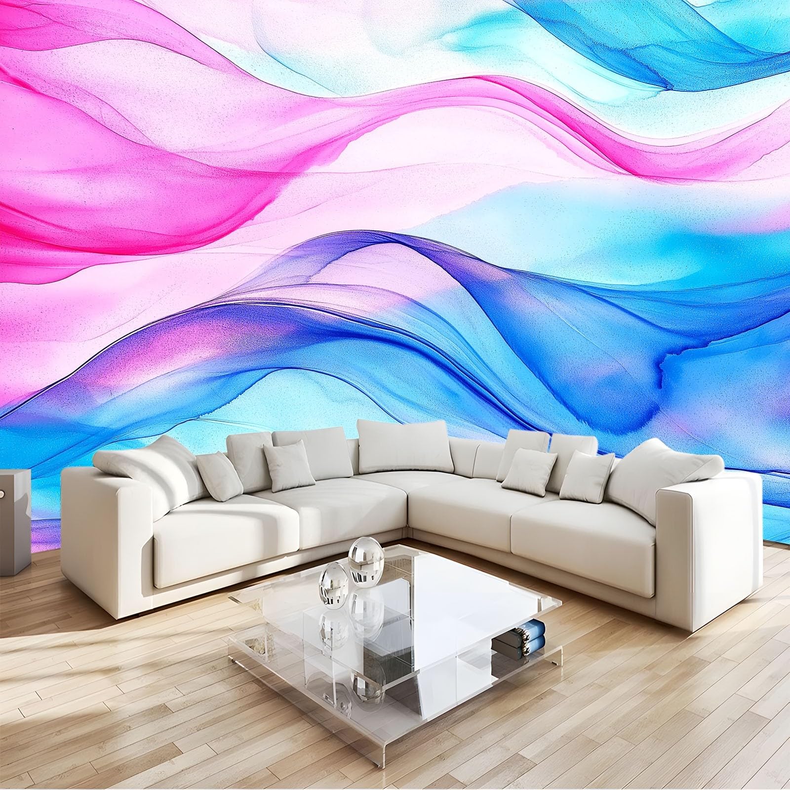 Generico Falująca wir Nowoczesna Abstrakcyjna 3D Tapeta panoramiczna 350 x 256 cm, Fototapeta Włóknina | Dekoracja Fototapeta Sypialnia Kolor Dziecięcy,