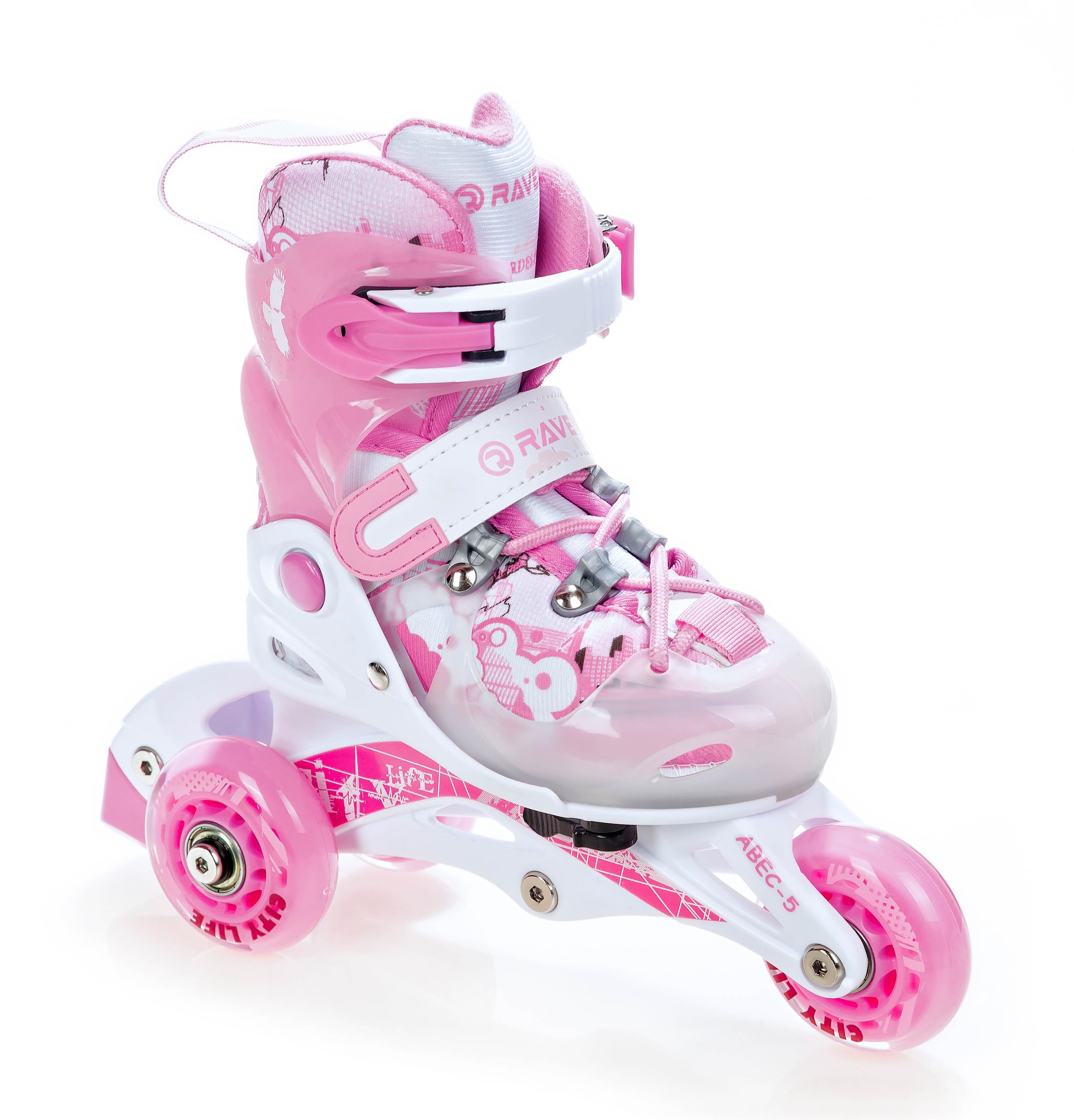 Raven Princess 3in1 Inline Skates Triskates Rollschuhe Inliner für Kinder Mädchen verstellbar