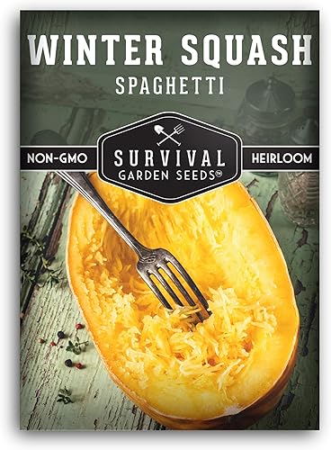 Miniatura 1 de Survival Garden Seeds - Semillas de calabaza espagueti para plantar - Paquete con instrucciones para plantar y cultivar calabazas de invierno