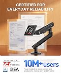 HUANUO FlowLift™ Pro Monitor Arm for 13–32" Screens, MechaSpring™ Monitor Mount, Fully-Adjustable Monitor Stand with Tilt/Swivel/Rotation, Tool-Free VESA Mount, C-Clamp/Grommet Base, Max Load 19.8 lbs