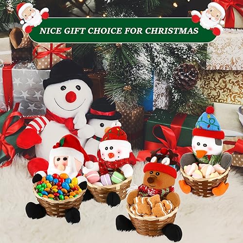 Miniatura 7 de 4 cestas de almacenamiento de dulces de Navidad, Papá Noel, reno, muñeco de nieve, pingüino, cesta de caramelos, decoración de Navidad, cuenco de