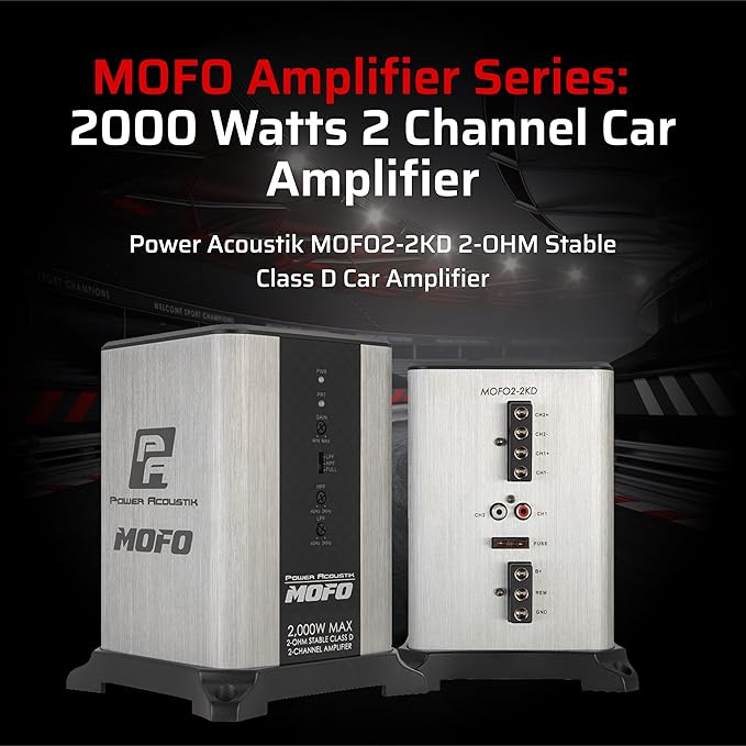 Amplificador Power Acoustik Clase D 2 Canales 2000W para Auto miniatura 2