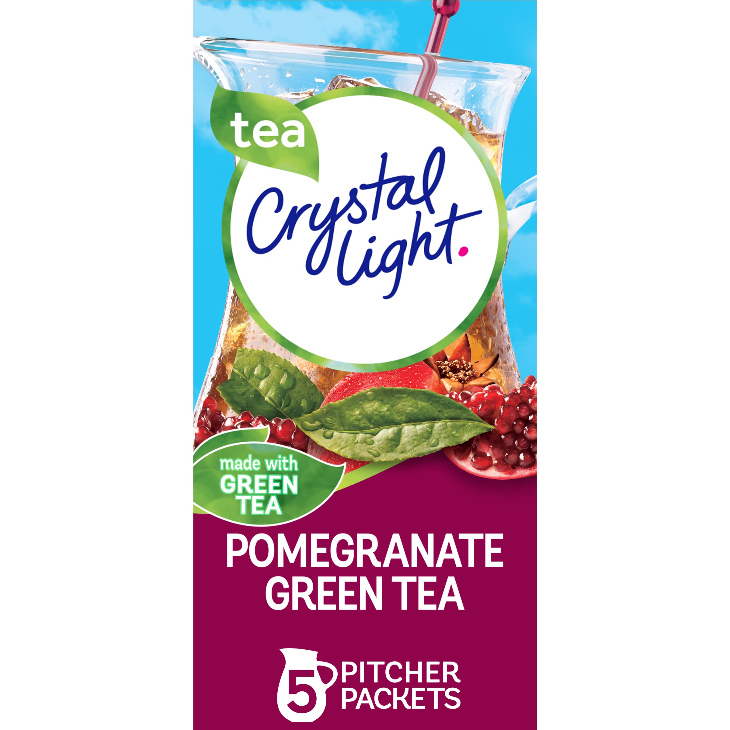 Crystal LightPomegranate Green Tea Drink Mix, 10 Quart Canister (Pack of 4 Canisters)