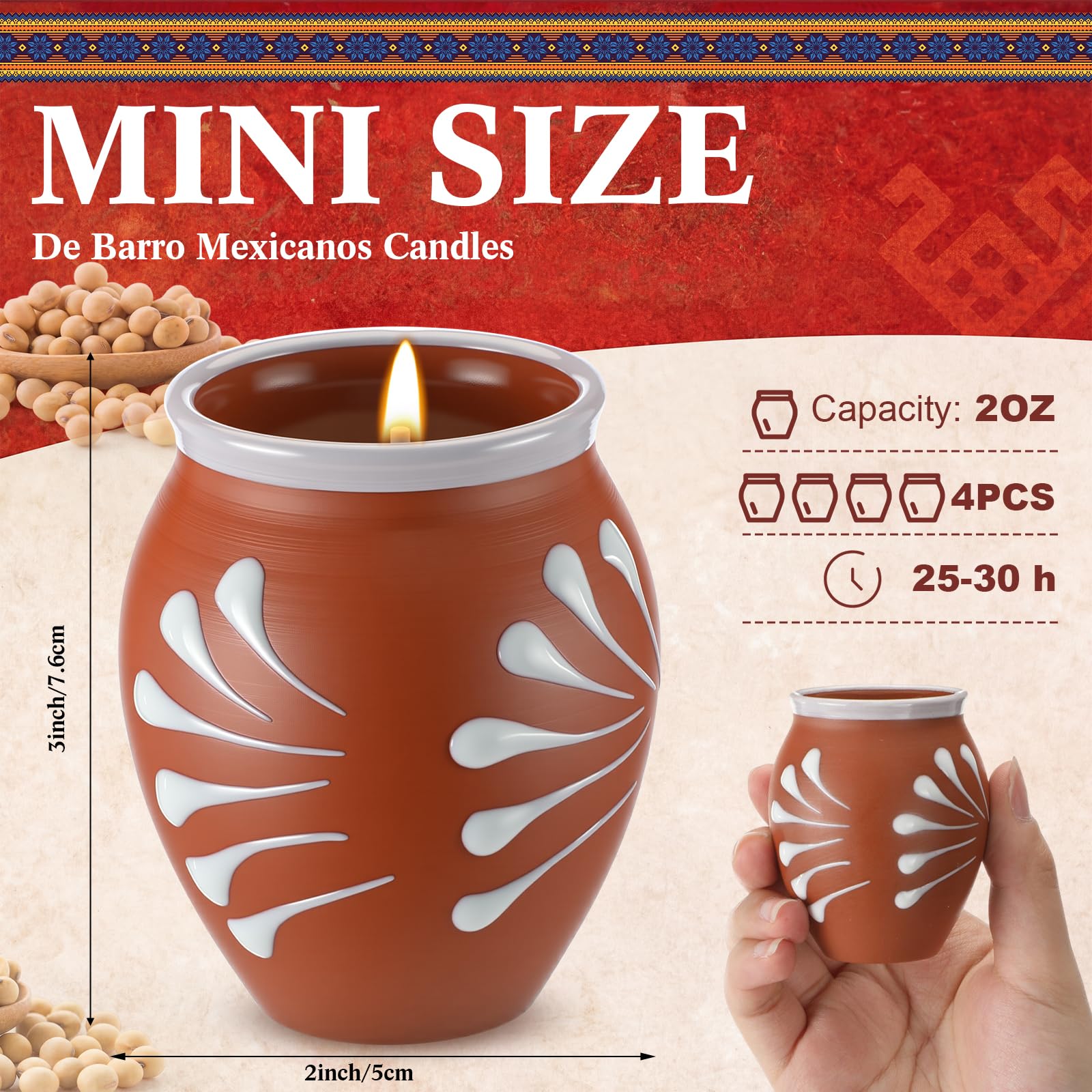 Amazon.co.jp: Lyrow De Barro Mexicanos キャンドル カンタリトス