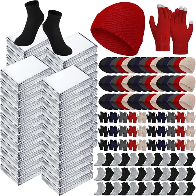 Jamntower 200 Pcs Thermal Blankets Winter Warmth Set Bulk