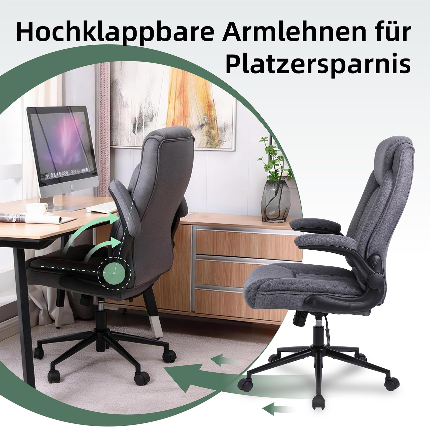 Youhauchair Bürostuhl Ergonomisch, Dunkelgrau