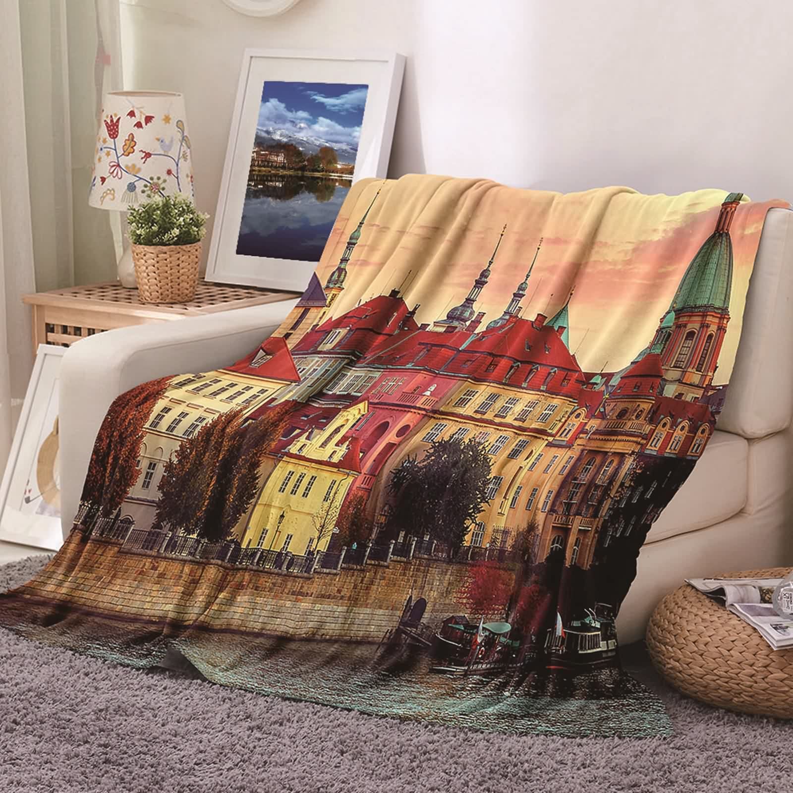 Couverture Polaire Flannel KnSam Plaid Chaude Douce Chambre 80x120cm
