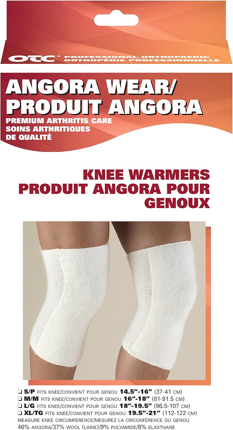 OTC Knee Warmer Angora Arthritis Relief, White, Large