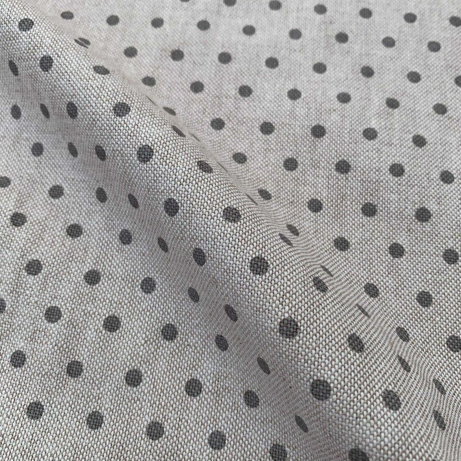 Discover Lifestyle & Fashion Fabrics Grey Dots Polka Shabby Print Cotton Rich Linen Look Fabric For Curtains Blinds Craft Bags Sewing Quilting Patchwork & Upholstery | 55" - 140 Cm Wide | Sold By The Half Metre (Grey)