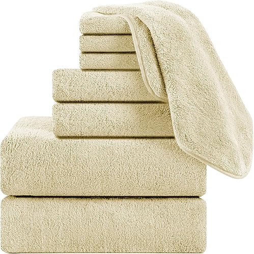 Junsey Juego de 4 toallas de baño extra grandes de 35 x 70 pulgadas, toallas ultra suaves de 21.16 ozm, toallas de secado rápido, toallas de baño