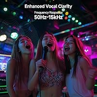 Vista 3 de Cable Matters Paquete de 2 micrófonos vocales dinámicos cardioides con cable de 4.5 m, micrófono con cable de 6.35mm para cantar/micrófono karaoke