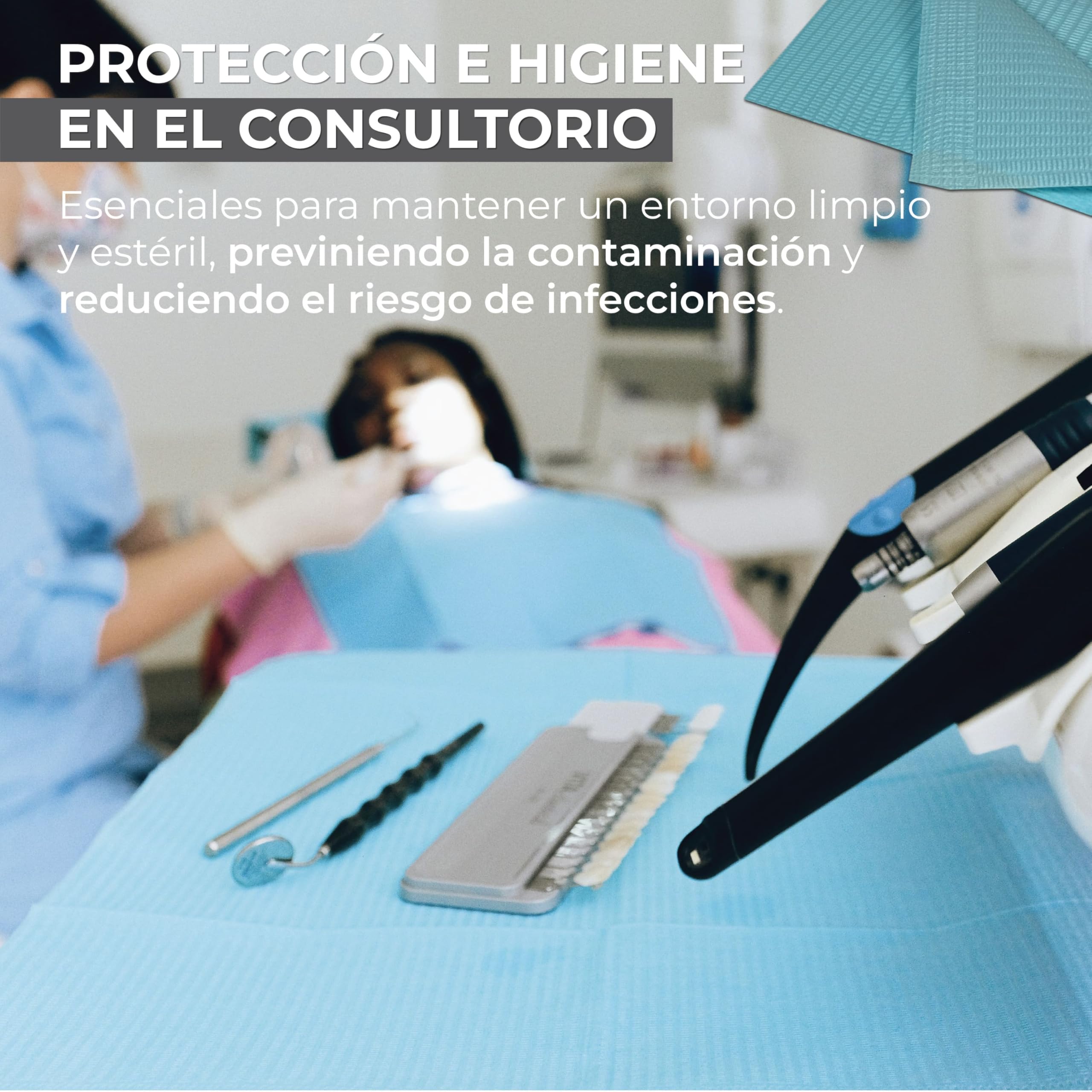 Baberos Desechables Impermeables 45x33 cm para Dentistas y Tatuadores