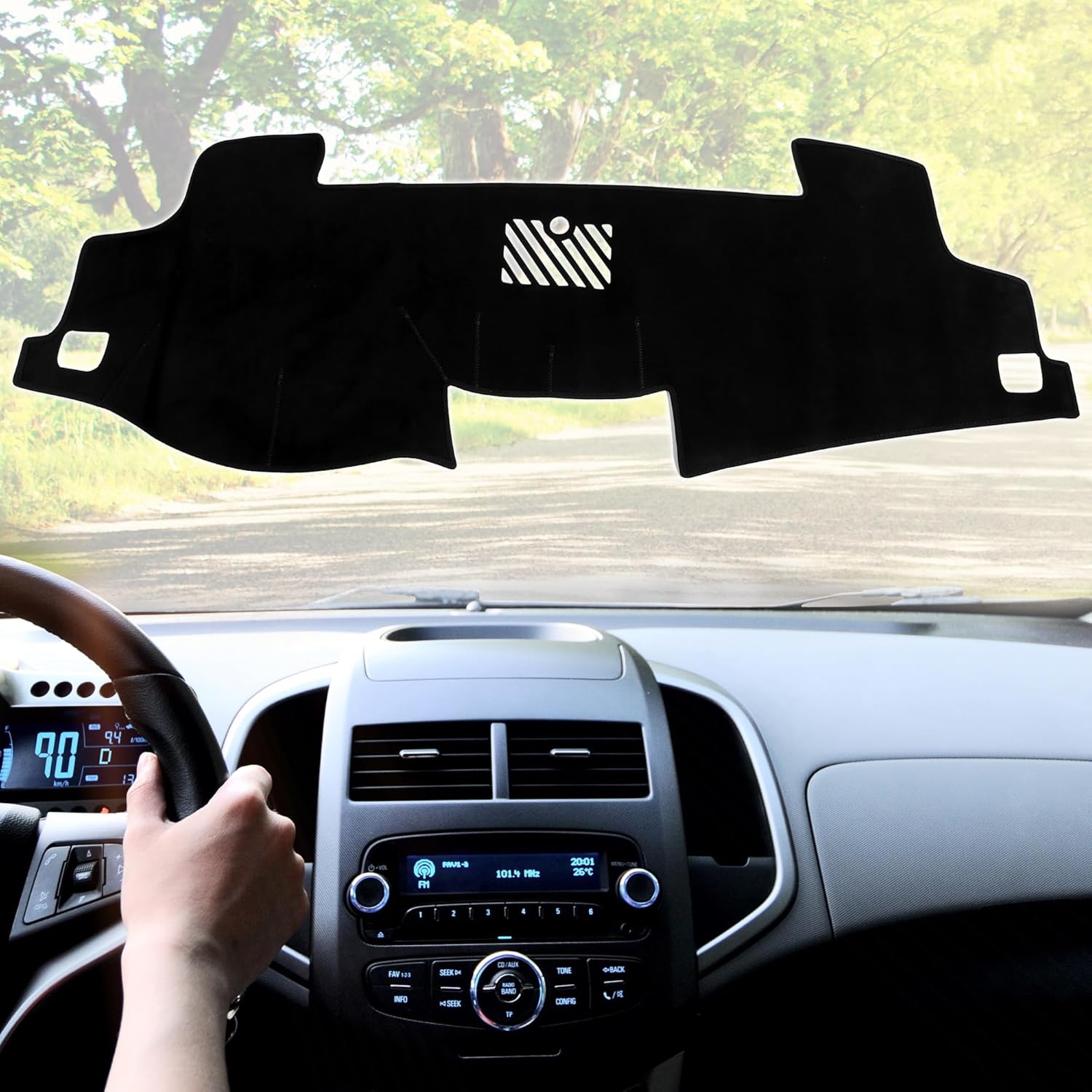 X AUTOHAUX Suede Dashboard Cover Mat Protector Non Slip Mat Carpet Replacement for Toyota Camry 2012-2017