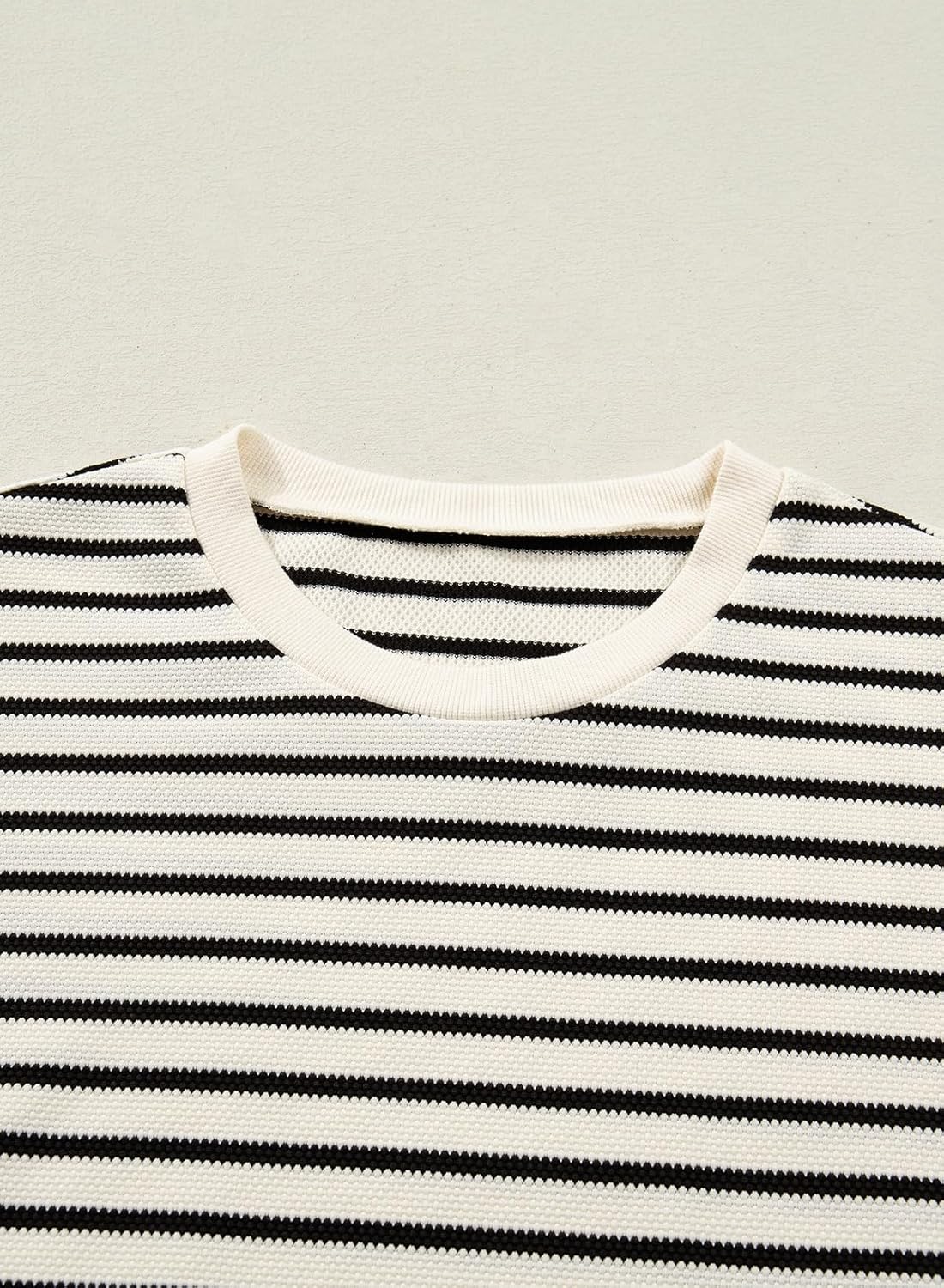 SHEWIN Women Summer Loose Fit Tops Trendy Rib Knit Stripe Shirt Business Dressy Casual 2026 - Image 8