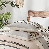 Vista 5 de Hyde Lane Juego de edredón bohemio tamaño Queen, ropa de cama moderna tamaño Full estilo casa de campo, parte superior de algodón con rayas jacquard