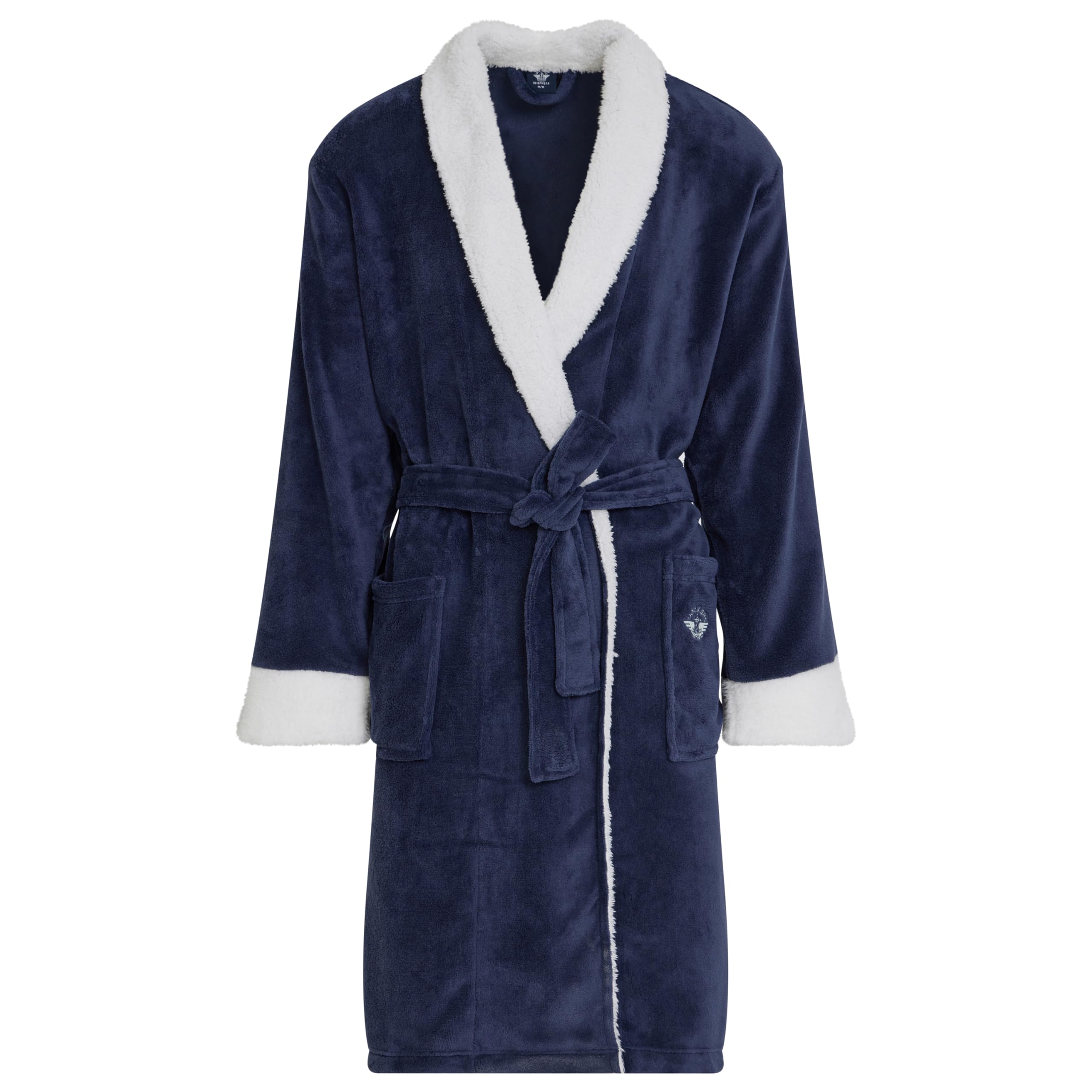 DOCKERS Mens Bath Robe for Men Plush Sherpa Shower Robe with Pockets