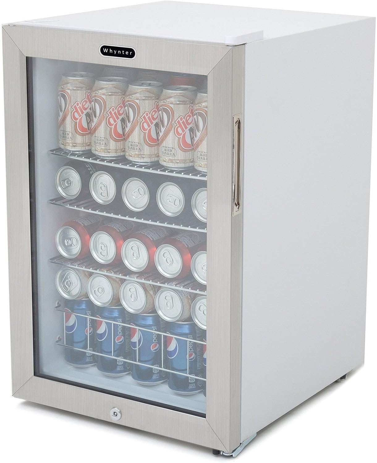 Whynter BR-091WS Beverage Refrigerator with Lock 90 Can Capacity Stainless Steel ,-WH#G4832 TYG43498TY4-U50157