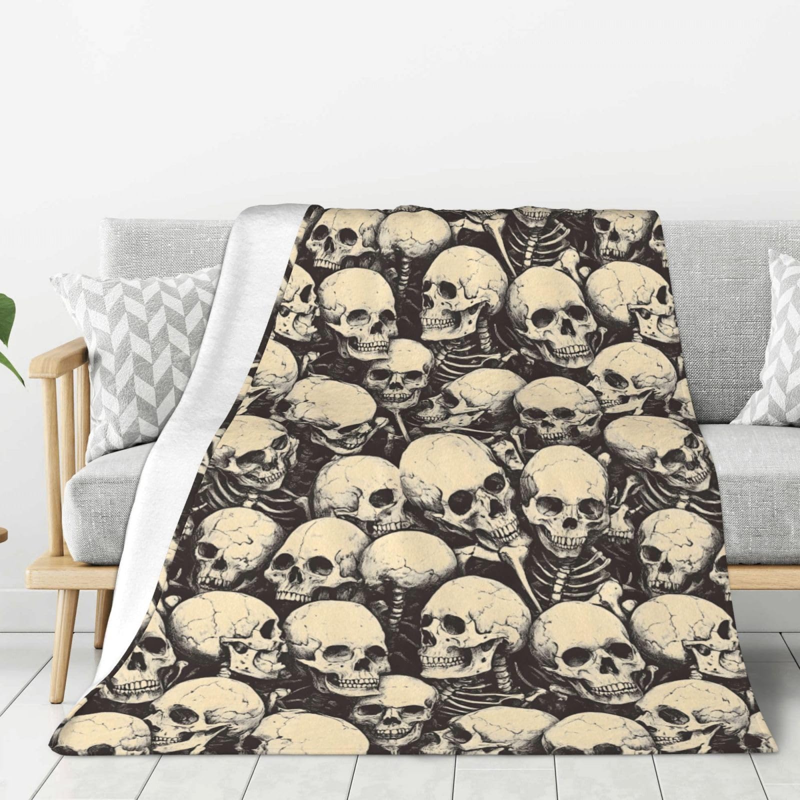 Couverture douce de lit en flanelle premium au fini velours et imprimé graphique rétro