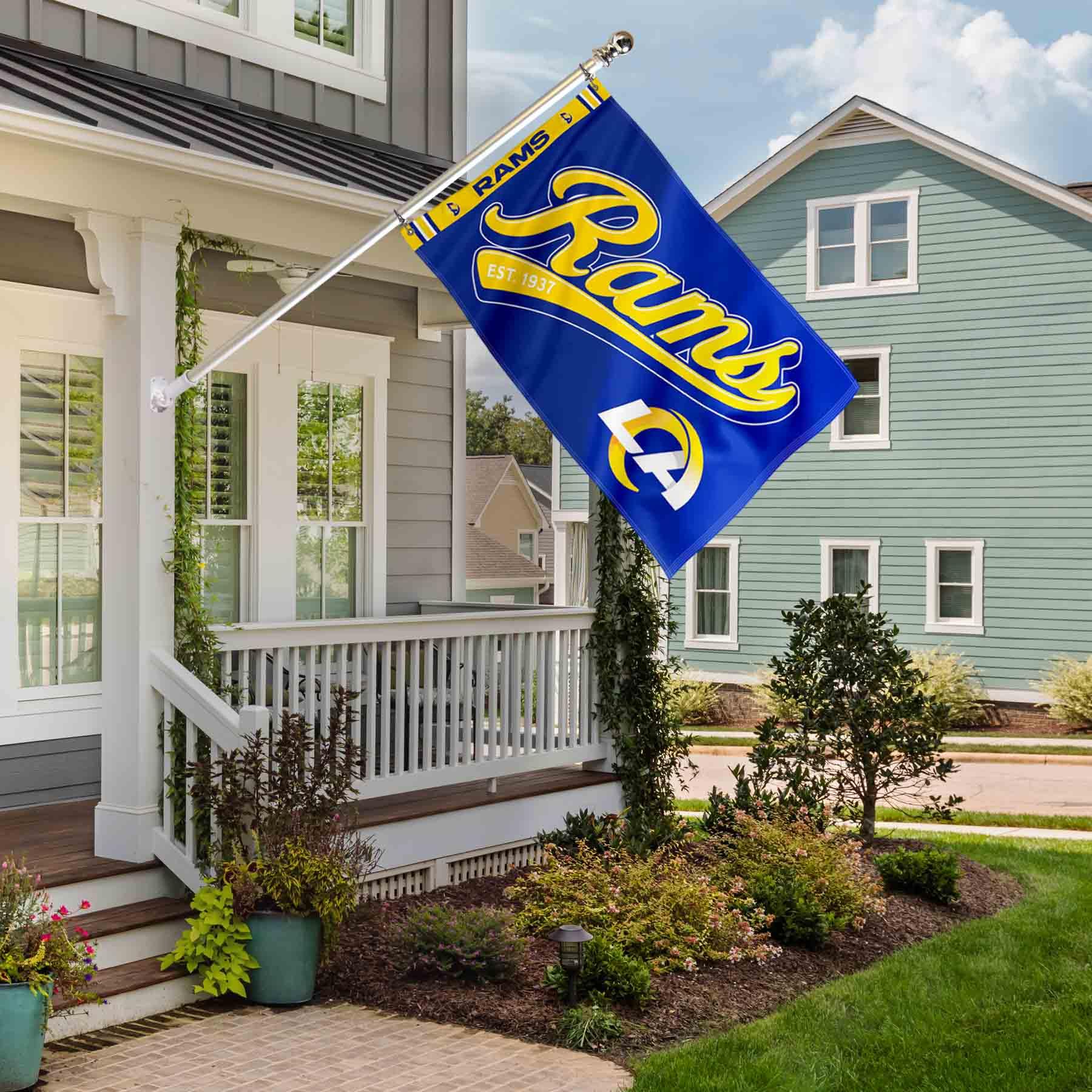Bandiera Ufficiale Los Angeles Rams 90x150 Cm: Premium Con Doppia Cucitura E Occhielli Metallici - 3