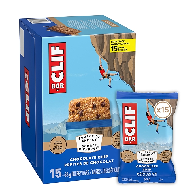 CLIF BAR 能量棒 - 巧克力片味，高蛋白，70%有机成分