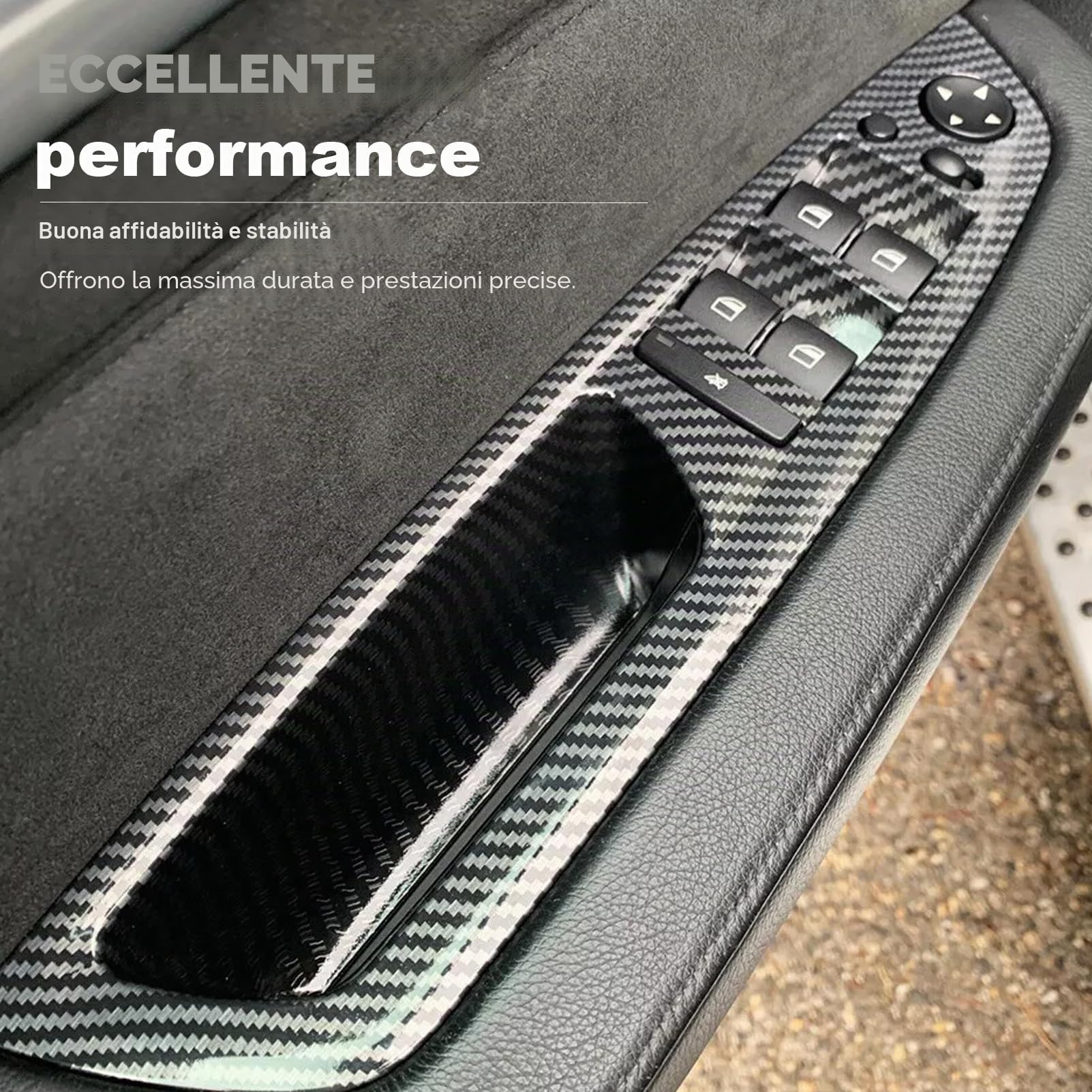 Auto Sinistra Destra in Fibra di Carbonio Interno Maniglia Copertura Trim per X5 E70 X6 E71 E72 Interno Anteriore Posteriore Sinistro Destro Maniglia Porta Interno Pannello Copertura