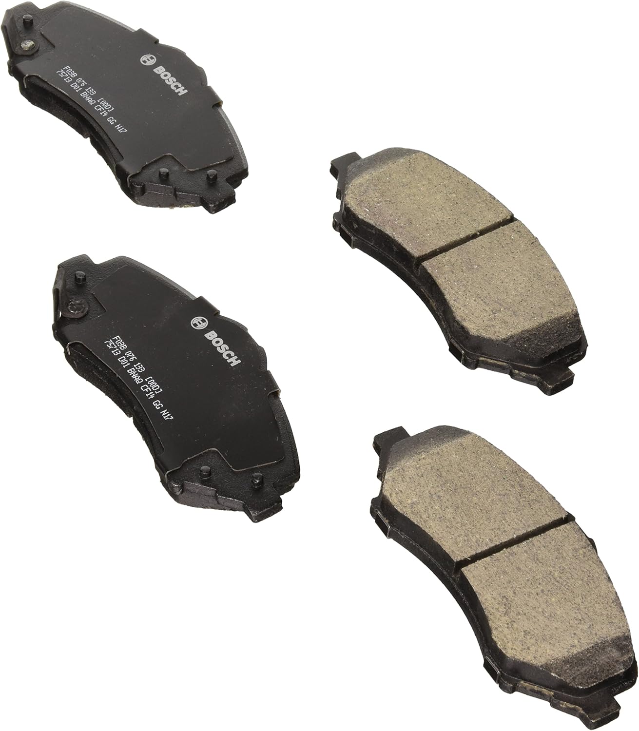 BOSCH BC1327 QuietCast Premium Ceramic Disc Brake Pad Set - Compatible with Select Chrysler Town & Country; Dodge Grand Caravan, Journey, Nitro; Jeep Liberty, Wrangler; Volkswagen Routan + More; FRONT
