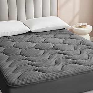 EHEYCIGA Gel Topper 160x200cm, Memory Foam Matratzentopper, Matratzen Topper mit extra tiefem Tasche, Dunkelgrau