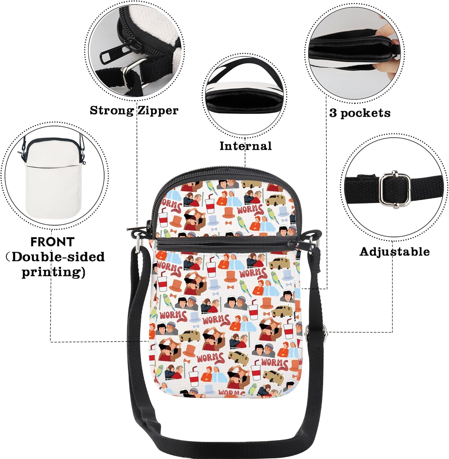 CMNIM Movie Gifts Comedy Movie Inspired Crossbody Bag Fans Gift Funny Shoulder Bag Dumb Merch - Image 5