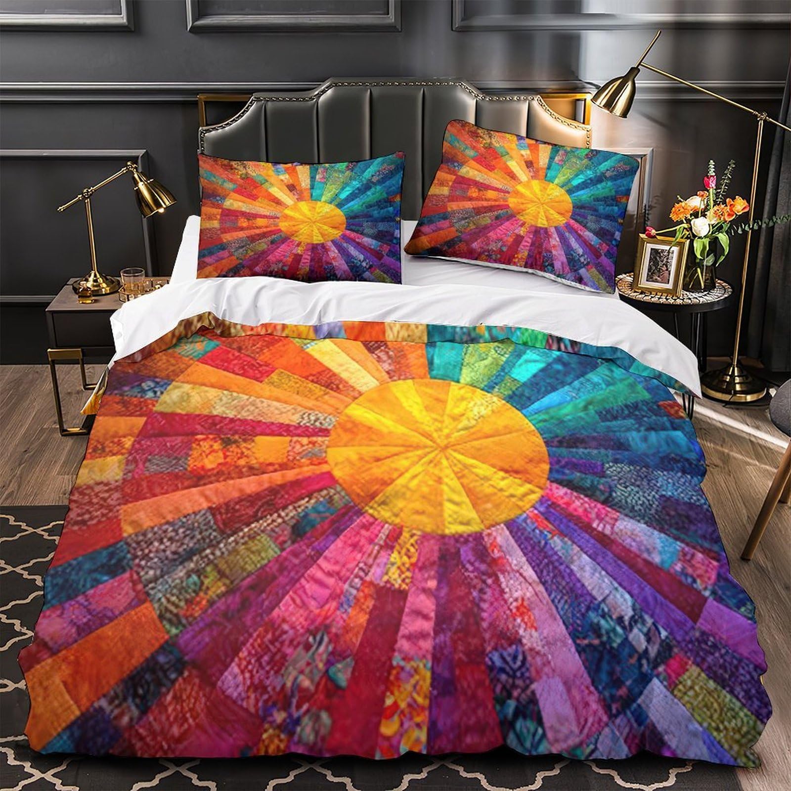 Sunburst Quilt linge de lit microfibre hypoallergique contre les allergies de peau King