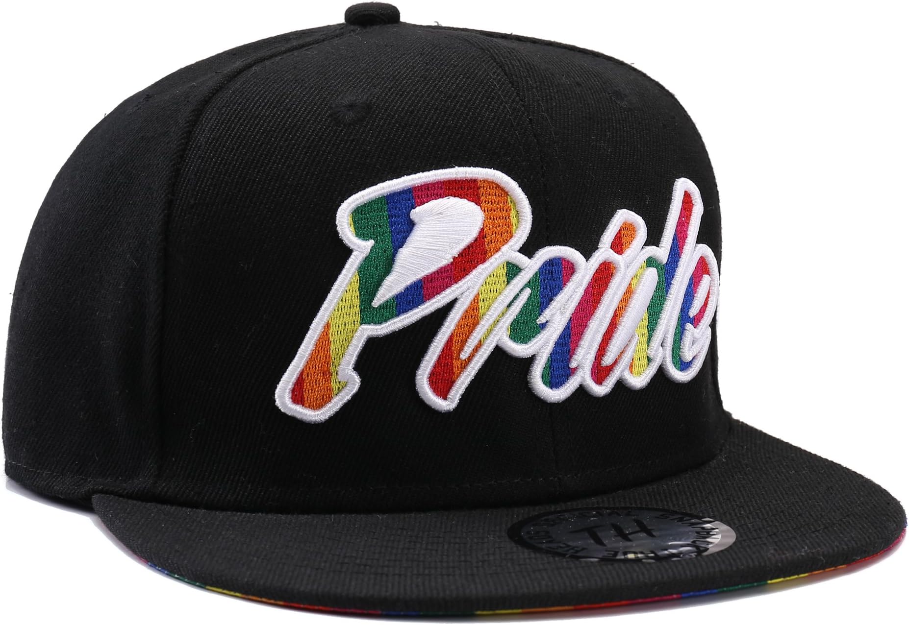 Gay Pride Black Rainbow Snapback Baseball Cap (WSPSB1)