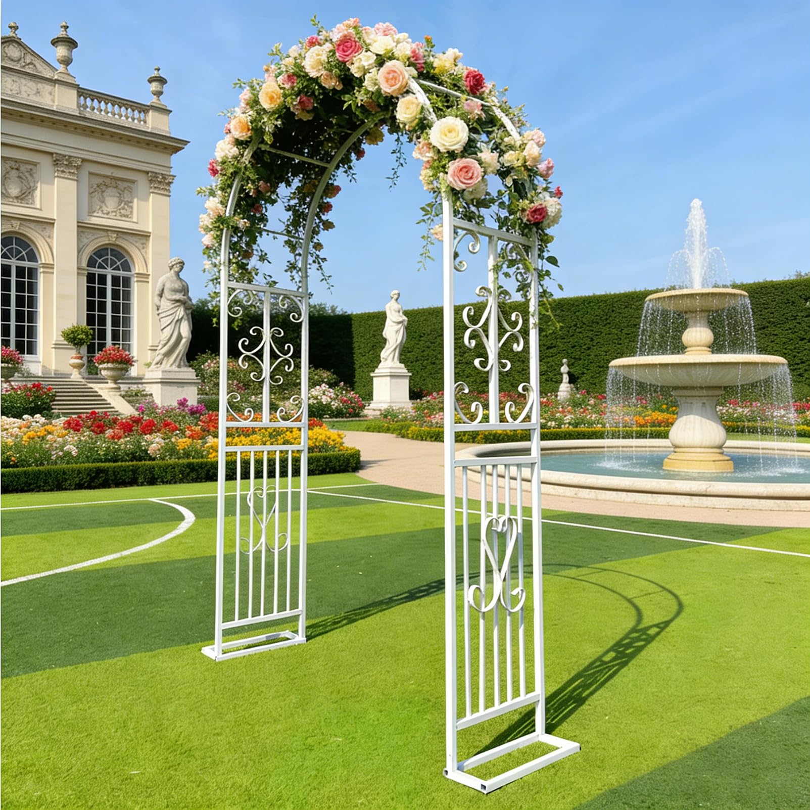 Arco de jardín de metal de alta resistencia y enrejado decorativo exterior