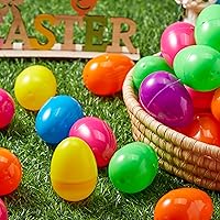 Vista 8 de JOYIN 200 huevos de Pascua de plástico de 2.3 pulgadas, huevos de Pascua vacíos rellenables, coloridos huevos de plástico brillantes a granel