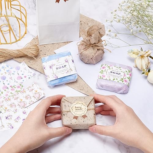 Miniatura 6 de PandaHall - Kit de embalaje de jabón hecho a mano, 30 envoltorios, 10 papel a prueba de grasa, 12 bolsas, 10 hojas de papel para hornear y cordón de